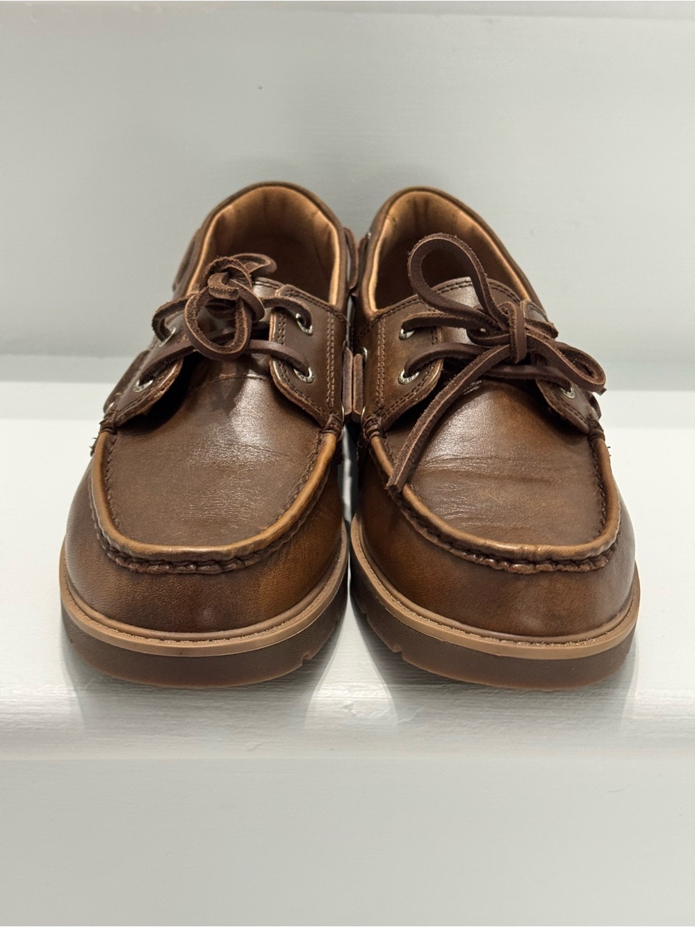 NWOB Sperry Wellsboat Brown Leather Boat Shoes Plush Step Women’s Size 8 - Picture 4 of 7